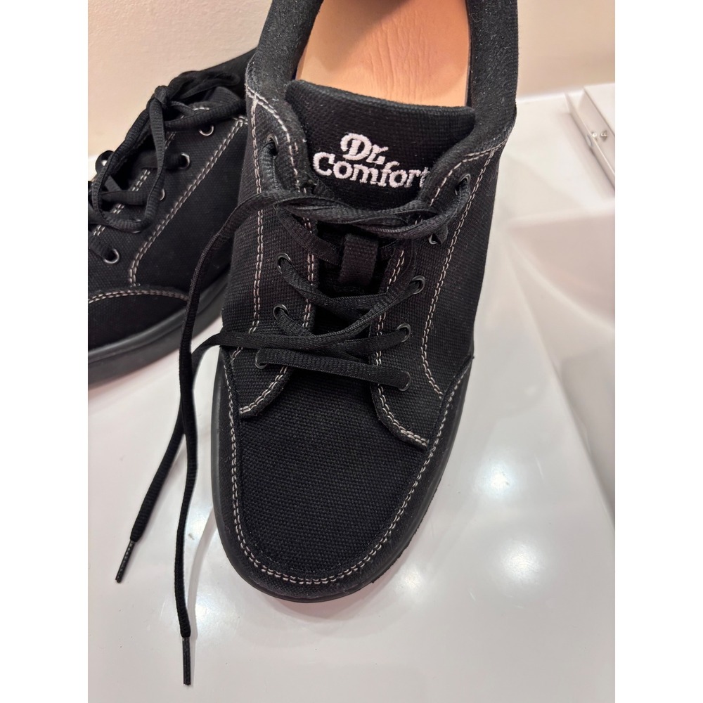 Dr Comfort Riley Black Canvas Lace Up Sneakers Women 10 Comfort Therapeutic - Picture 2 of 8